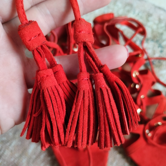 H&M Real Suede Leather Gladiator Sandals - Picture 15 of 16